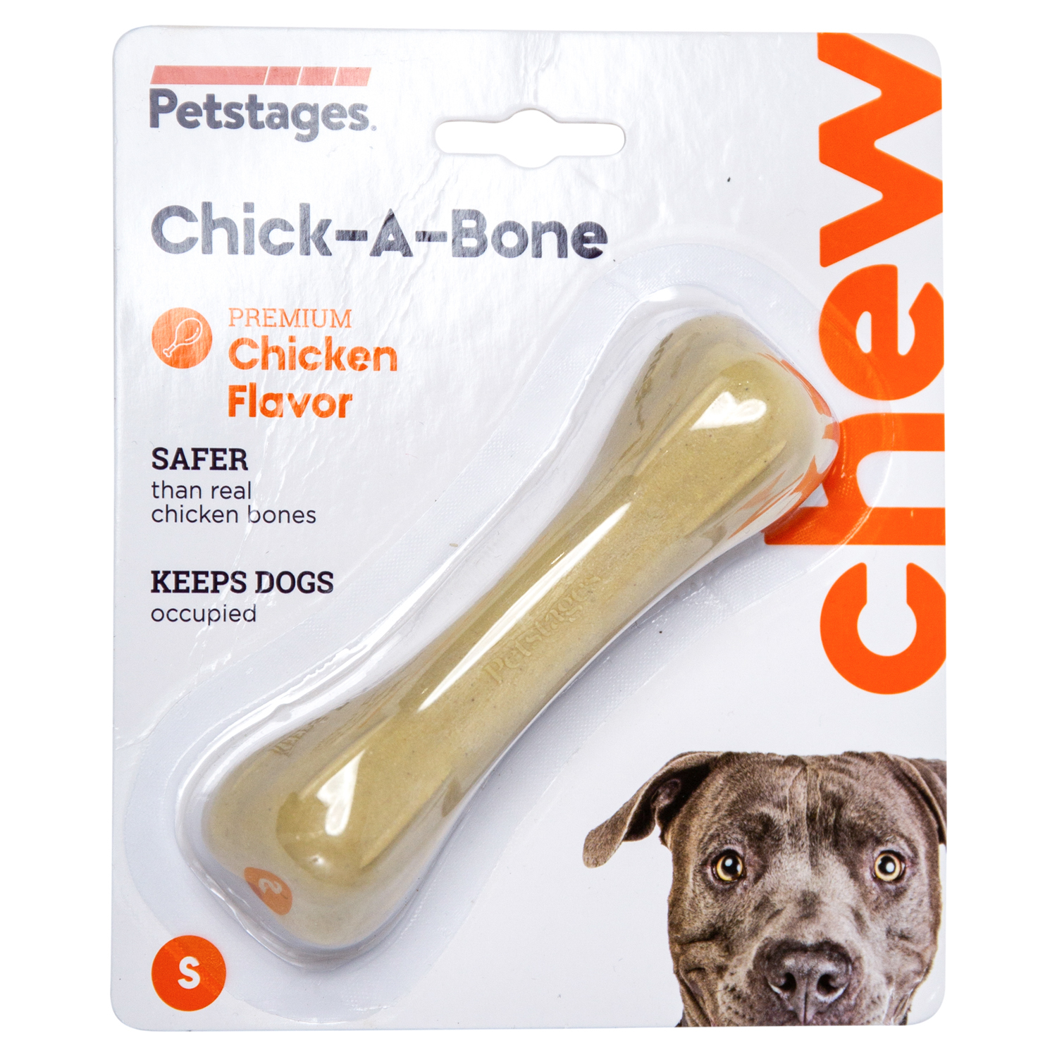 Petstages игрушка для собак Chick-A-Bone косточка с ароматом курицы 11 см  малая 67340